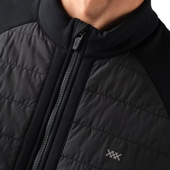 Rhone Men's Alpine Insulated Active Quilted Jacket Pockets Stretch Fleece Black - Picture 2 of 8